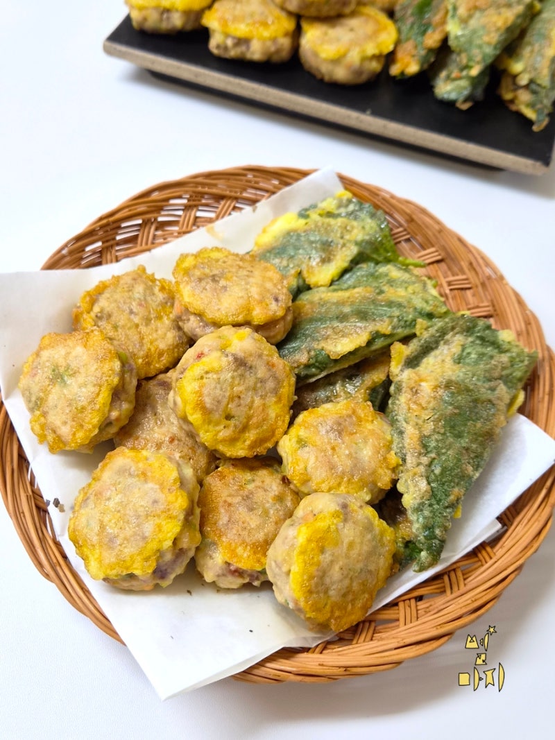 동그랑땡과 깻잎전 | 동그랑땡 소고기 돼지고기 반죽 만드는 법 명절전 레시피
