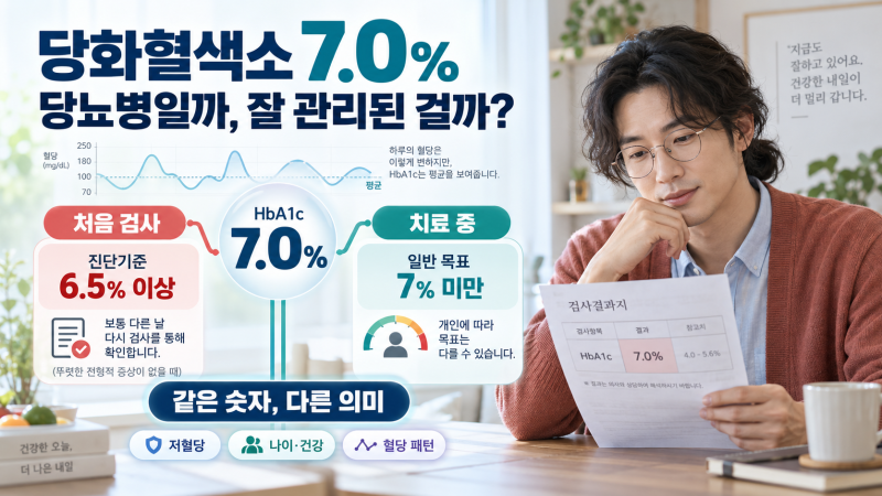 당화혈색소 7%면 높은 건가요? ‘진단 기준’과 ‘치료 목표’를 같은 숫자로 보면 안 됩니다