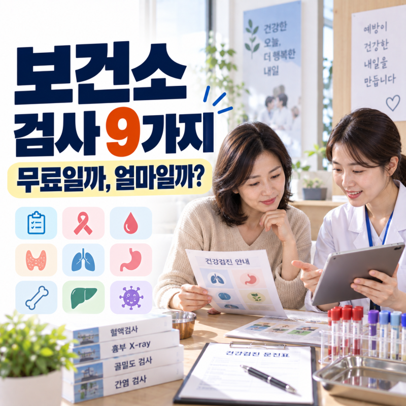 보건소 검사 비용 얼마일까? 혈액·갑상선·HIV·골밀도 9가지 확인법