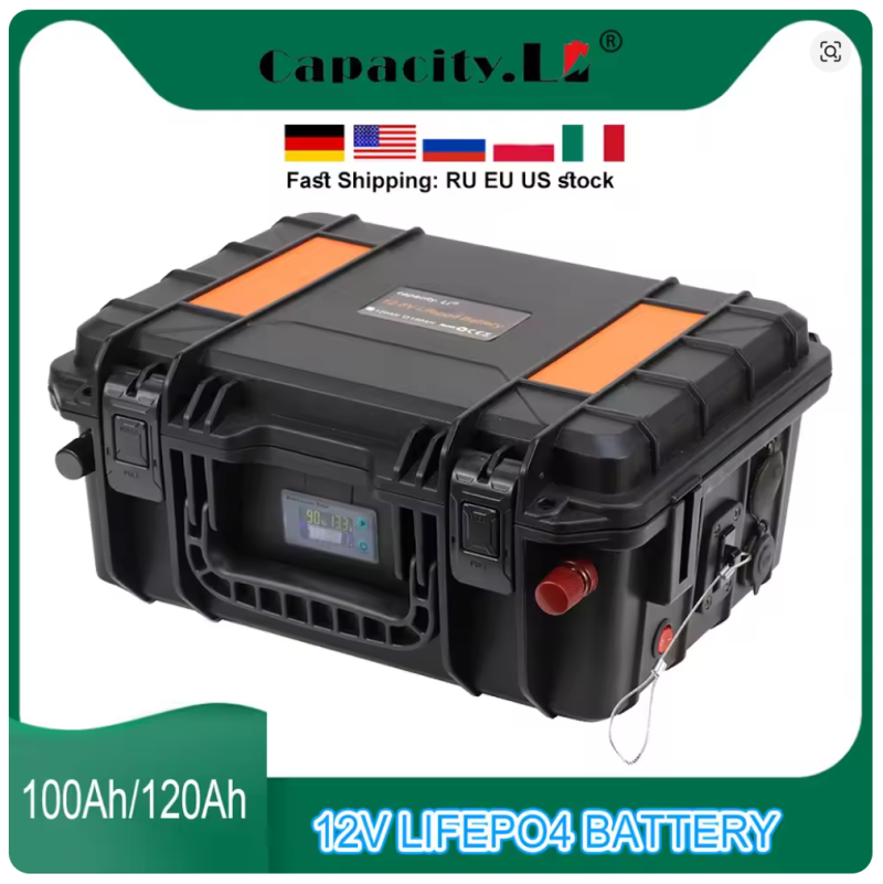 라이프포4(Lifepo4) 12V 100Ah/120Ah 배터리, RV·보트·낚시용 태양광 충전 파워팩
