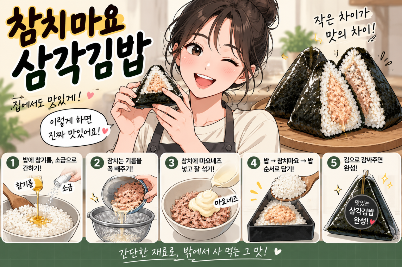 편의점 참치마요 삼각김밥 만들기 황금레시피 비법