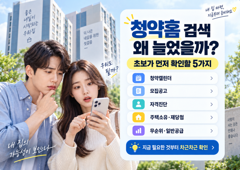 청약홈 검색이 갑자기 늘어난 이유｜청약 초보가 먼저 확인할 5가지
