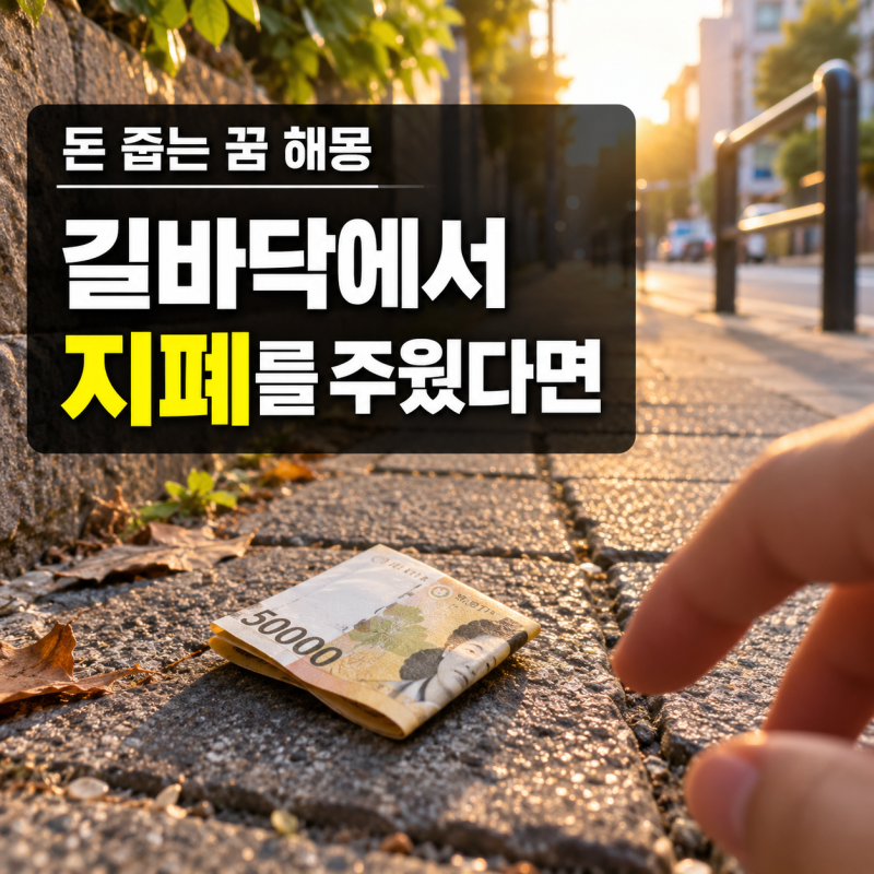 돈 줍는 꿈, 어디서 주웠느냐에 따라 뜻이 갈려요