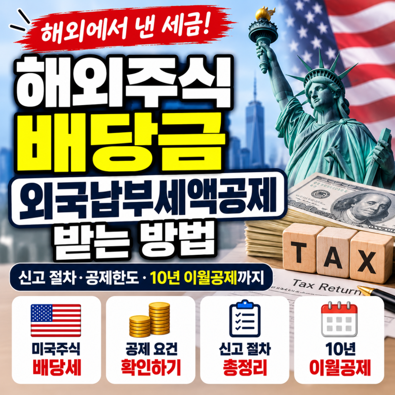 해외주식 배당금 외국납부세액공제 받는 방법, 신청 절차와 공제한도 계산