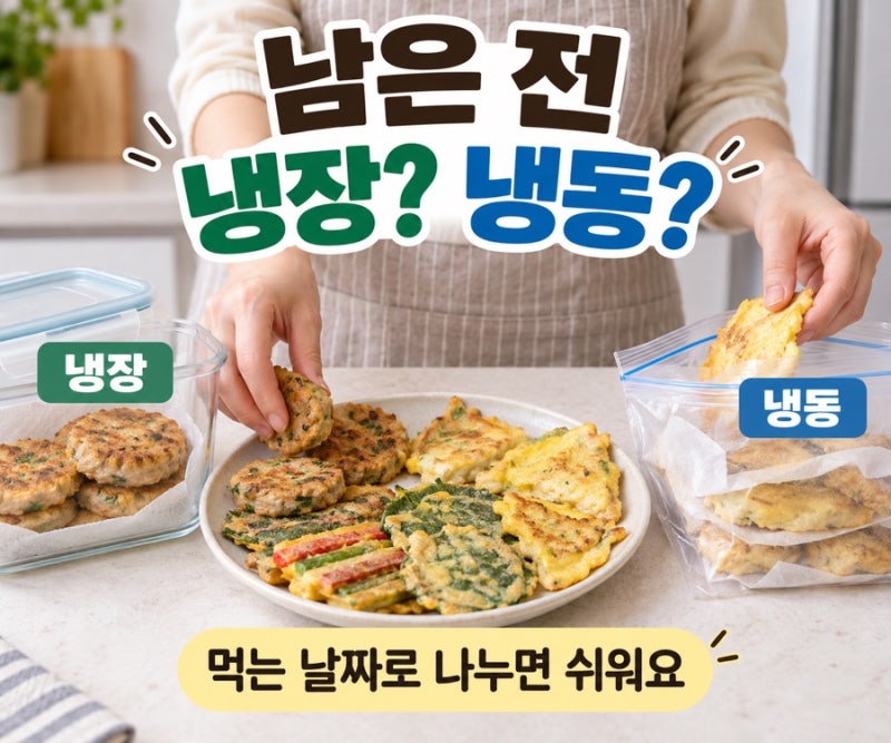 남은 전 보관법, 냉장 냉동 이렇게 나누면 편해요