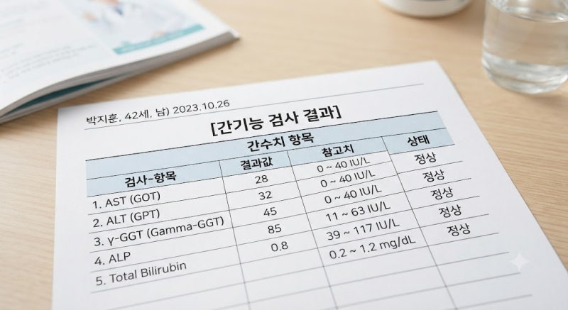 간수치 정상범위 AST ALT 감마지티피 결과지 보는 법 총정리