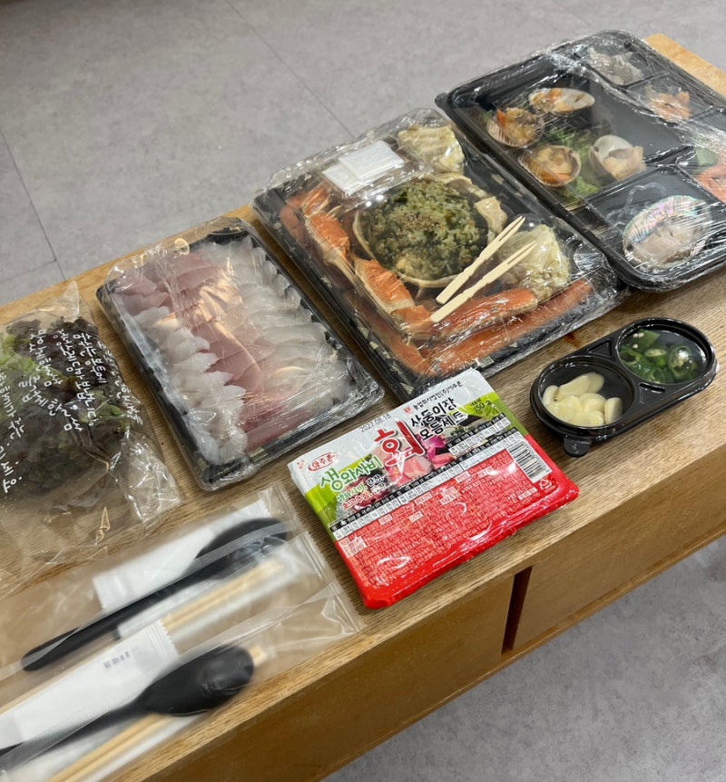 강릉맛집 주문진횟집 일출횟집 대게회2인세트 주문진수산시장포장 추천