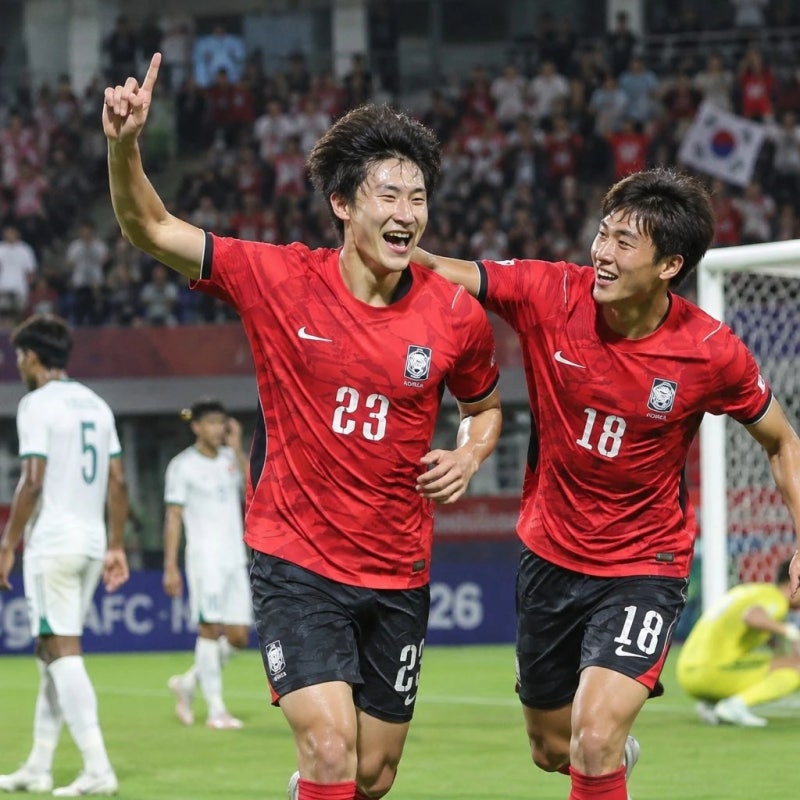한국 축구 8강 신민하 김명준 연속골 조 1위 진출