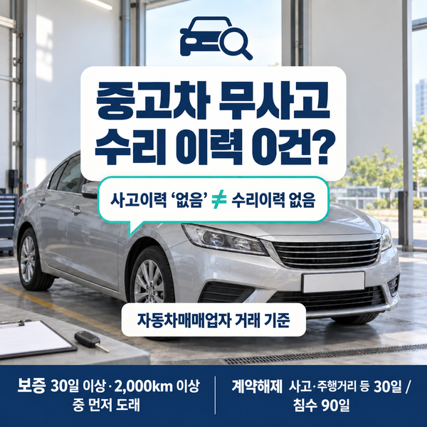 중고차 성능기록부 문짝 교환도 무사고로 보는 이유