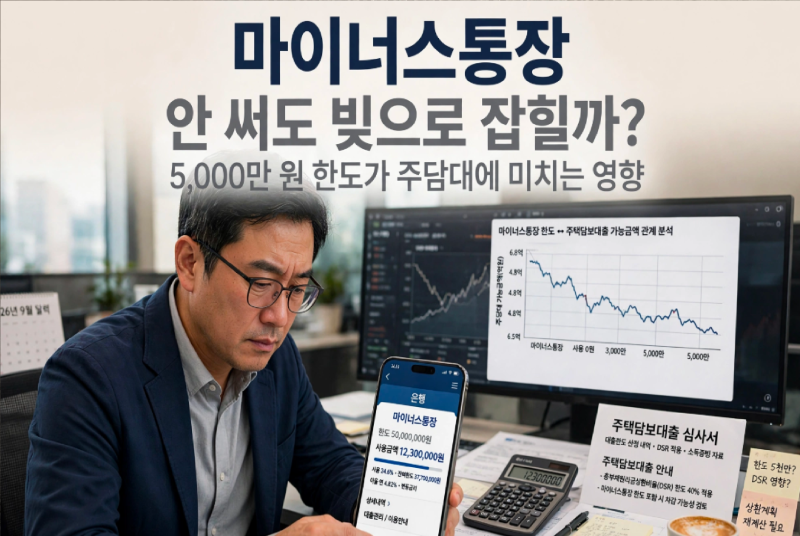 마이너스통장 개설조건 및 이자계산 총정리, 안 쓴 한도도 빚으로 잡히는 이유