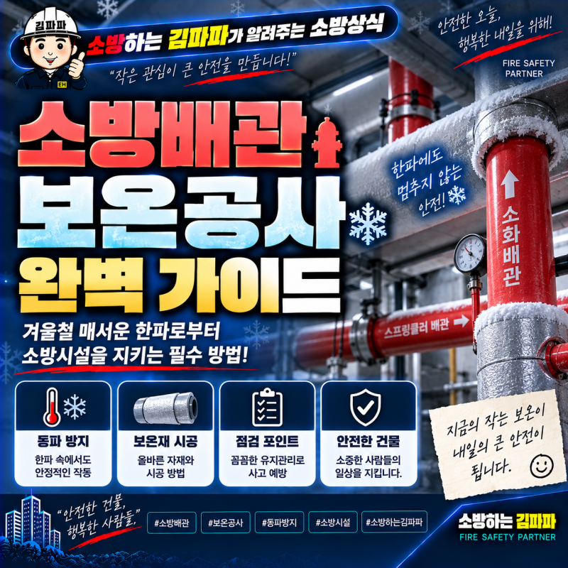 소방하는 김파파가 알려주는 소방상식: 소방배관 보온공사는 왜 필요할까? 현장에서 확인하....