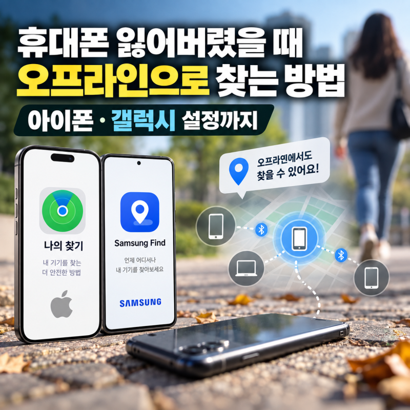 휴대폰 잃어버렸을 때 오프라인으로 찾는 방법, 아이폰·갤럭시 설정까지