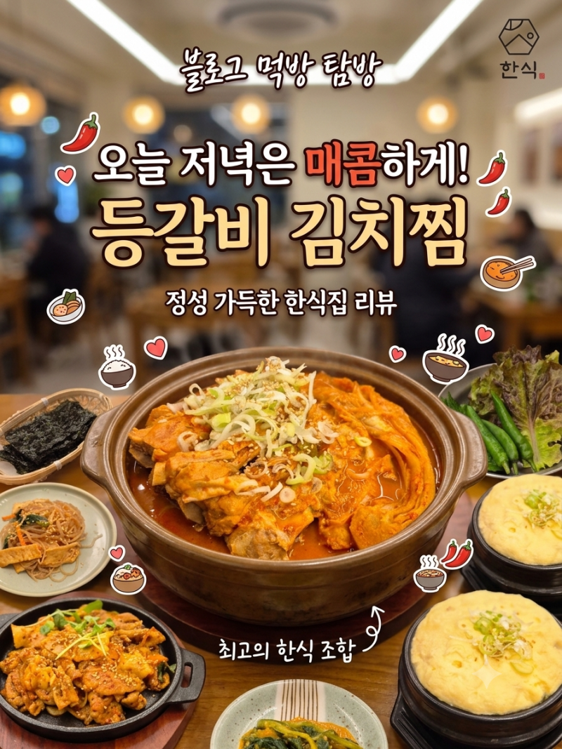 [양산 석산 맛집] 매콤달달 정성 가득! 우리동네한식 등갈비 김치찜 & 직화제육 솔직 후기