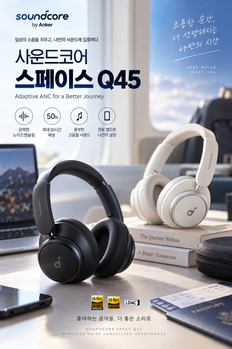 앤커 사운드코어 스페이스 Q45, 10만원대 노이즈캔슬링 헤드폰을 찾는다면