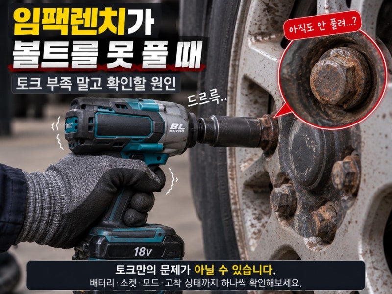 임팩렌치가 볼트를 못 풀 때｜토크 부족 말고 확인할 원인