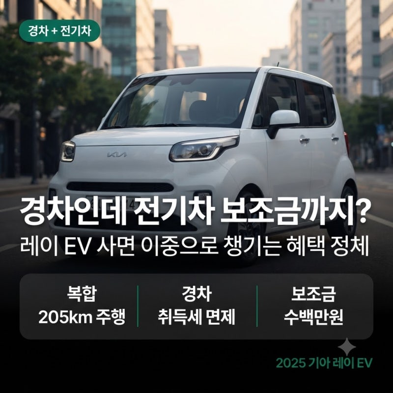 "경차인데 전기차 보조금까지?" 레이 EV 사면 이중으로 챙기는 혜택 정체