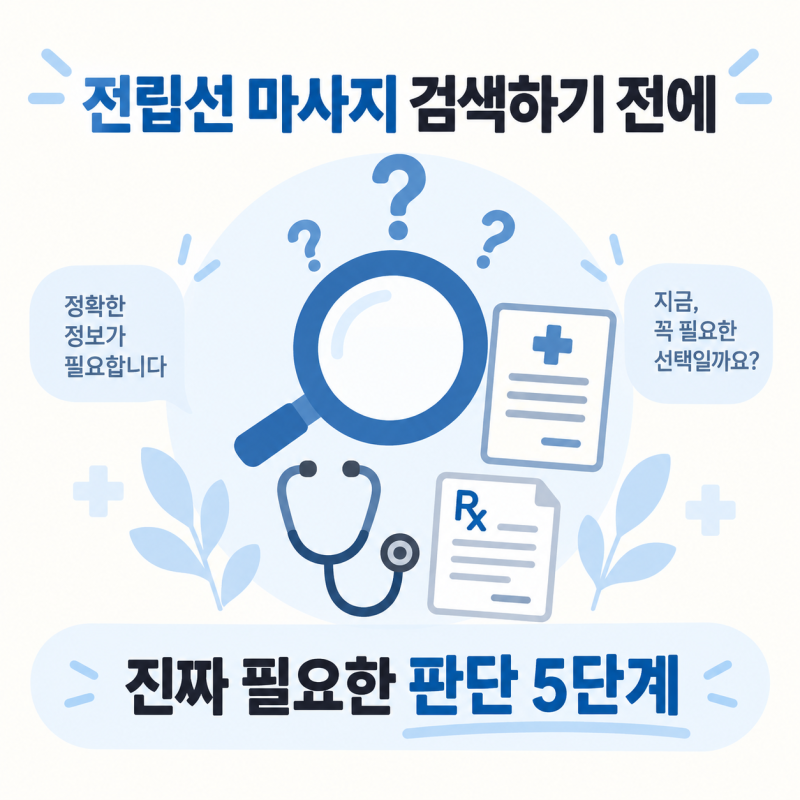 전립선 마사지 검색하기 전에, 진짜 필요한 판단 5단계 (전립선염·비대·자가 시술 위험)