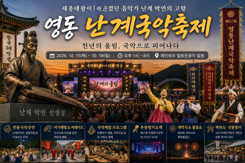 영동 난계국악축제｜세종대왕이 아꼈던 음악가 박연의 고향에서 만나는 국악