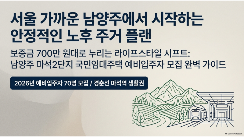남양주 국민임대주택 모집 - 서울 가까운 남양주에서 보증금 700만원대부터 노후를 살아보는 ....