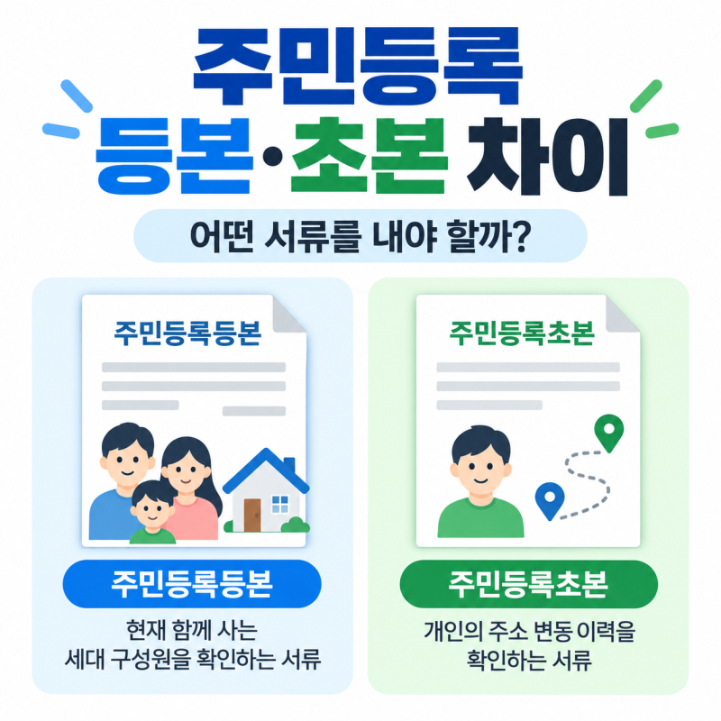 주민등록초본과 등본 차이, 어디에 어떤 서류가 필요할까?