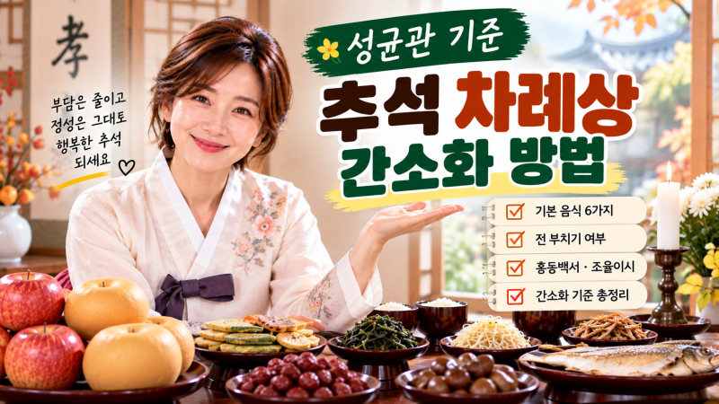 2026 추석 차례상 차리는 법｜성균관 간소화 기준·음식 순서 총정리