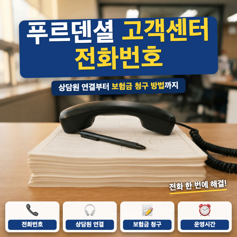 푸르덴셜 고객센터 전화번호 콜센터 연결 방법 (+ 상담원 연결 방법, 보험금 청구 서류)