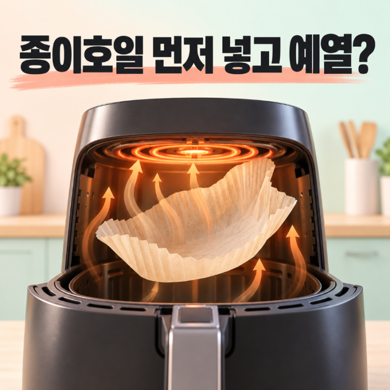 에어프라이어 종이호일 써도 될까?｜예열할 때 넣으면 위험한 이유