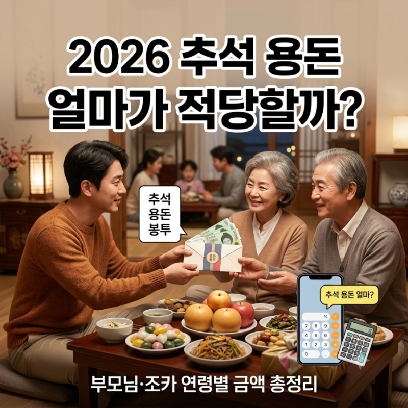 [2026년 최신판] 추석 용돈 얼마가 적당할까? 부모님·조카 연령별 금액 총정리