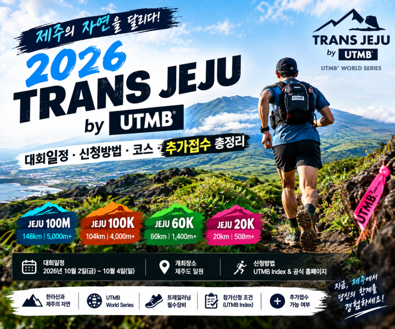 2026 Trans Jeju by UTMB 일정·코스 총정리, 추가접수 가능할까?