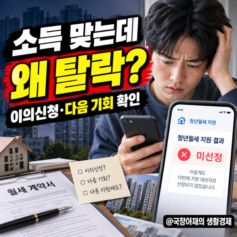 2026 청년 월세 지원 결과, 탈락했다면 이의신청 · 추가 신청은?