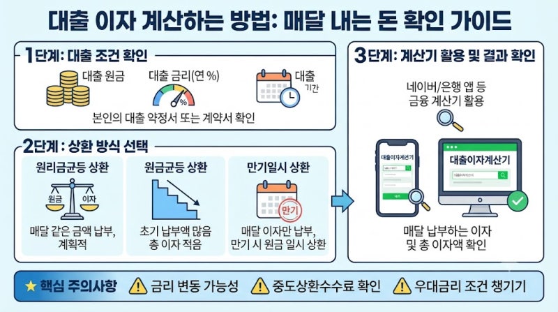 대출 이자 계산하는 방법, 매달 내는 이자 얼마인지 쉽게 확인하기