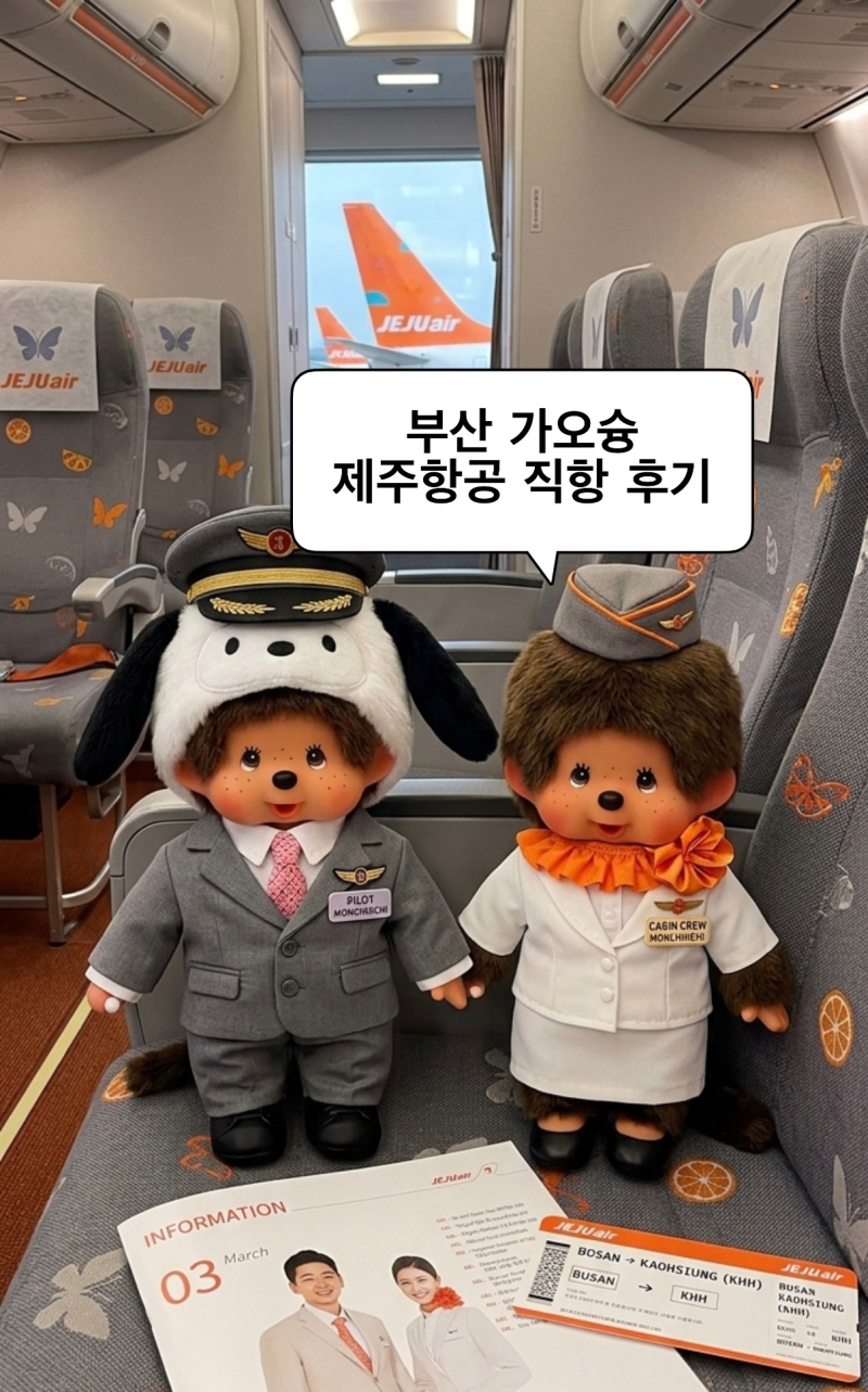 부산 김해공항에서 가오슝 비행기 제주항공 7C6255 탑승 후기 | 부산가오슝 직항 후기