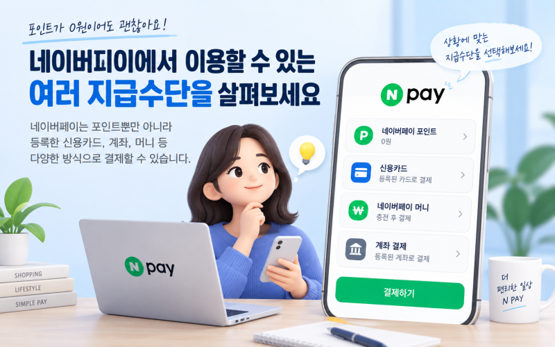 네이버페이 신용카드 결제 방법, 포인트 0원일 때 알아둘 내용