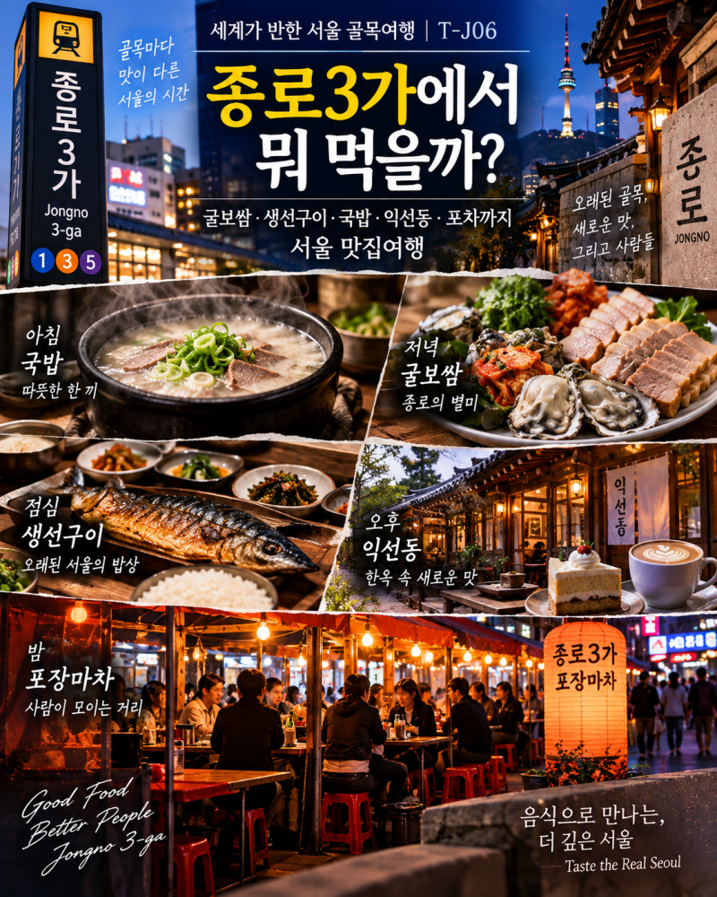 종로3가에서 뭐 먹을까?｜굴보쌈·생선구이·국밥·익선동·포차까지 서울 맛집여행