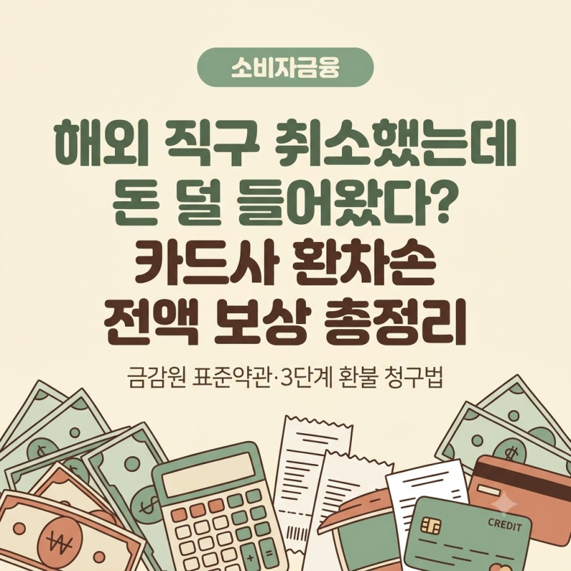 해외 직구 취소했는데 돈이 덜 들어왔다? 카드사 환차손 보상 제도와 신청법 총정리