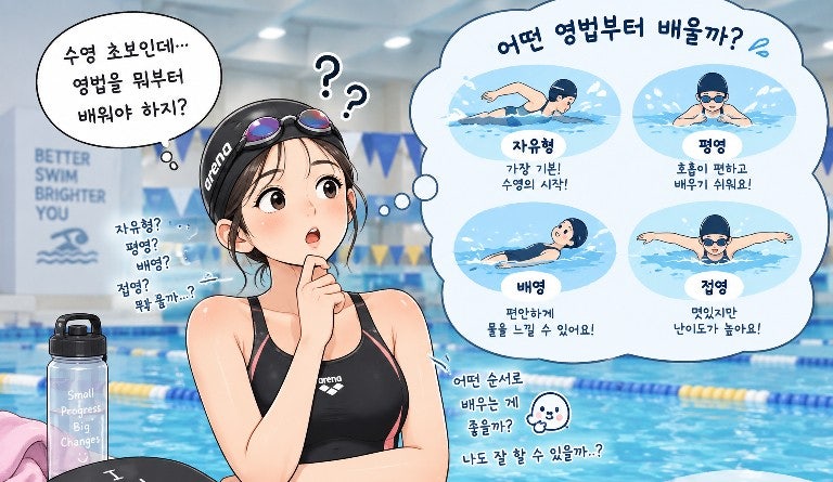 수영 영법 순서(자배평접) 총정리! 평영이 어렵다면 자유영으로 가라