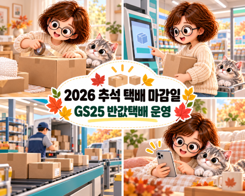 2026 추석 택배 마감일 GS25 반값택배·CU 알뜰택배 연휴 운영 여부