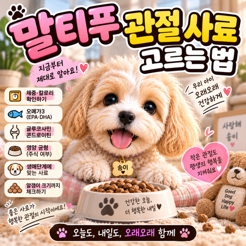 말티푸 관절 사료 고르는 법, 글루코사민만 보면 안 되는 이유