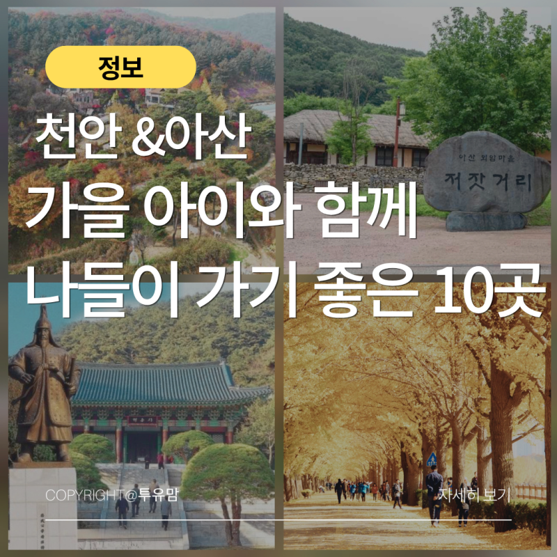 가을 아이와 함께 가기 좋은 천안 아산 나들이 장소 10곳