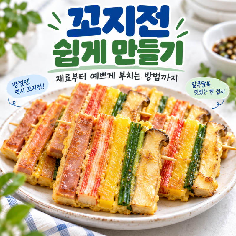 꼬지전 쉽게 만들기, 재료부터 예쁘게 부치는 방법까지