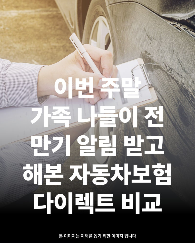 이번 주말 가족 나들이 전 만기 알림 받고 해본 자동차보험 다이렉트 비교