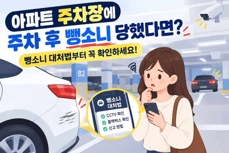 아파트 주차장에 세워뒀는데 긁고 도망갔다면? 주차 후 뺑소니 대처법부터 CCTV 확인까지