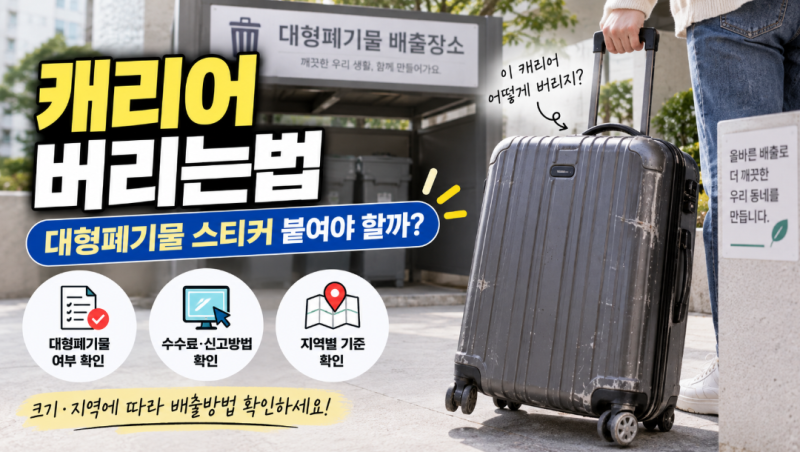캐리어 버리는법, 대형폐기물 스티커 붙여야 할까?