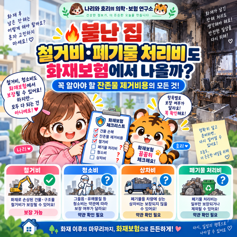 불난 집 철거비·폐기물 처리비도 화재보험에서 나올까?｜잔존물 제거비용 보상 기준