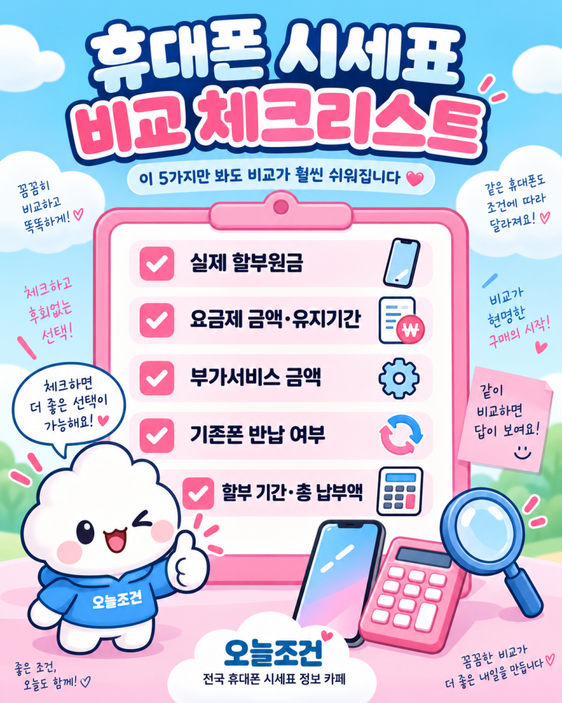 천안·아산 휴대폰 성지, 시세표 가격만 비교하면 될까요?