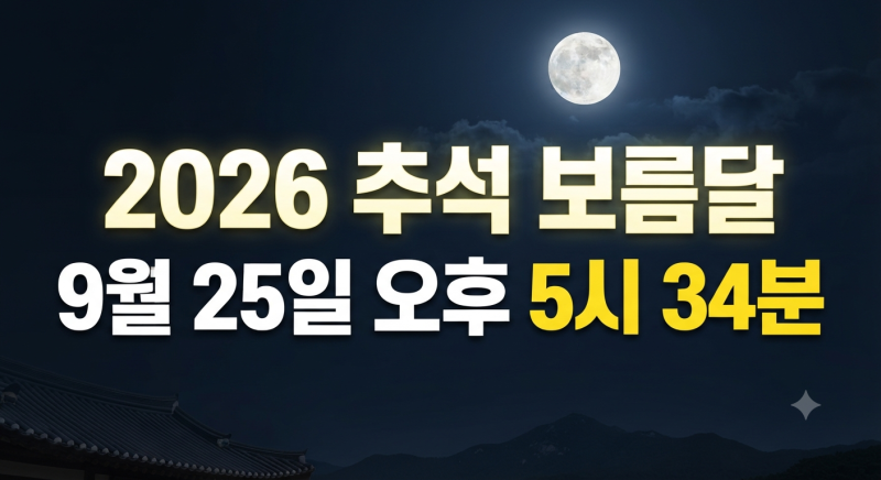 2026 추석 보름달 뜨는 시간 총정리｜9월 25일 지역별 달 뜨는 시간