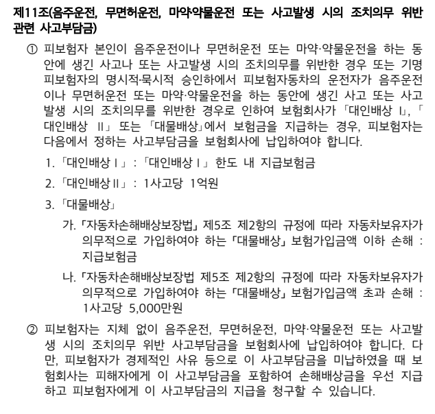 [수원보험] 자동차보험금 대인배상2 '사고부담금'이란