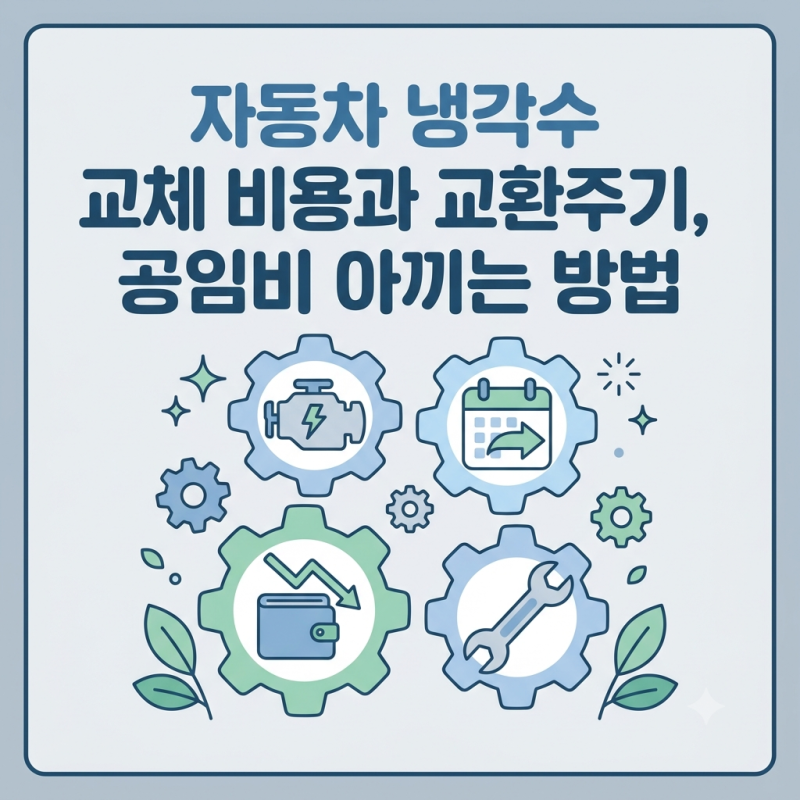 자동차 냉각수 교체 비용, 주기는? 공임비 아끼는 꿀팁까지!