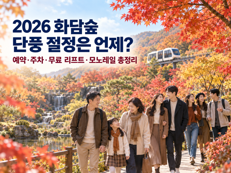 2026 화담숲 단풍 절정은 언제? 예약·주차·무료 리프트·모노레일 총정리