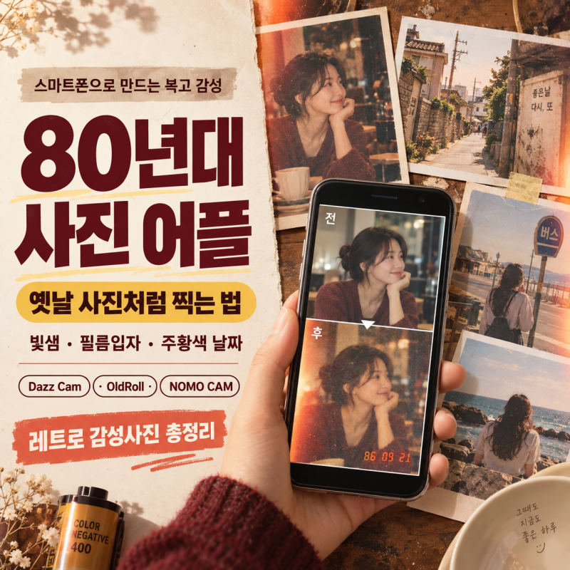 80년대 사진 어플 추천｜복고사진어플로 7080 레트로 감성사진 만드는 법